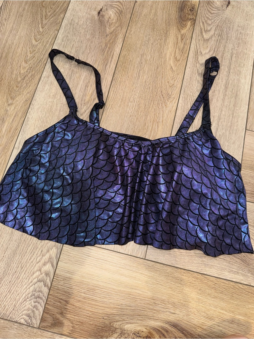 Torrid Iridescent Purple Mermaid Scale swim top